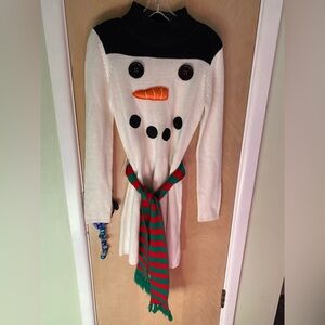 Juniors snowman holiday dress